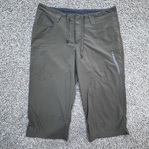 Outdoor Research Womens Capri Outdoor Cargo Shorts Brown Nylon Pants Sz 8